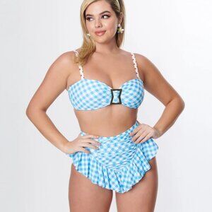 Pin up swim suit. Unique Vintage swim skirt and top. Pinup style/rockabilly